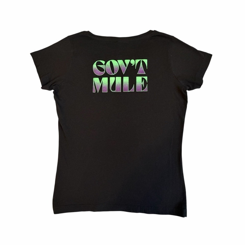 Gov’t Mule Scoop Neck Womens Tee Black and Green Size Medium #2105 - Picture 2 of 5